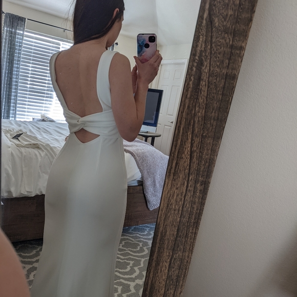 Lulu's white bridal maxi dress - Picture 2 of 5